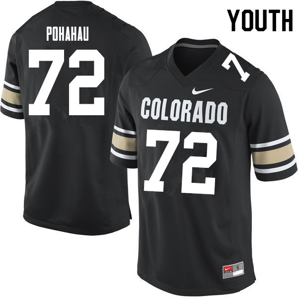 Youth #72 Nikko Pohahau Colorado Buffaloes College Football Jerseys Sale-Home Black